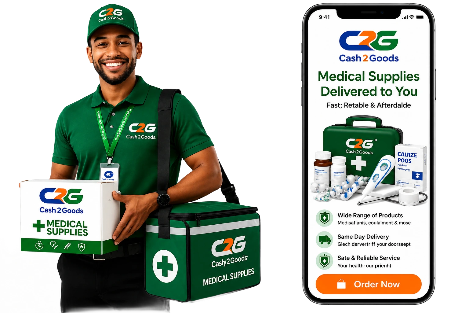 MEDICAL SUPPLIES banner illustration